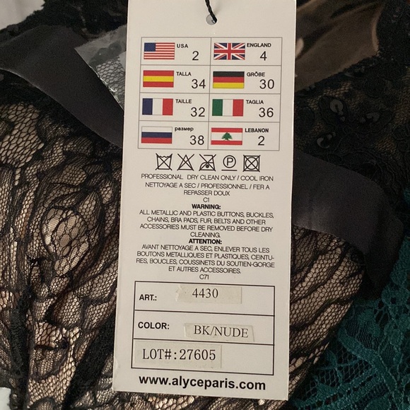 Alyce Paris Black and Nude Lace and Bead Cocktail Dress - Picture 6 of 6